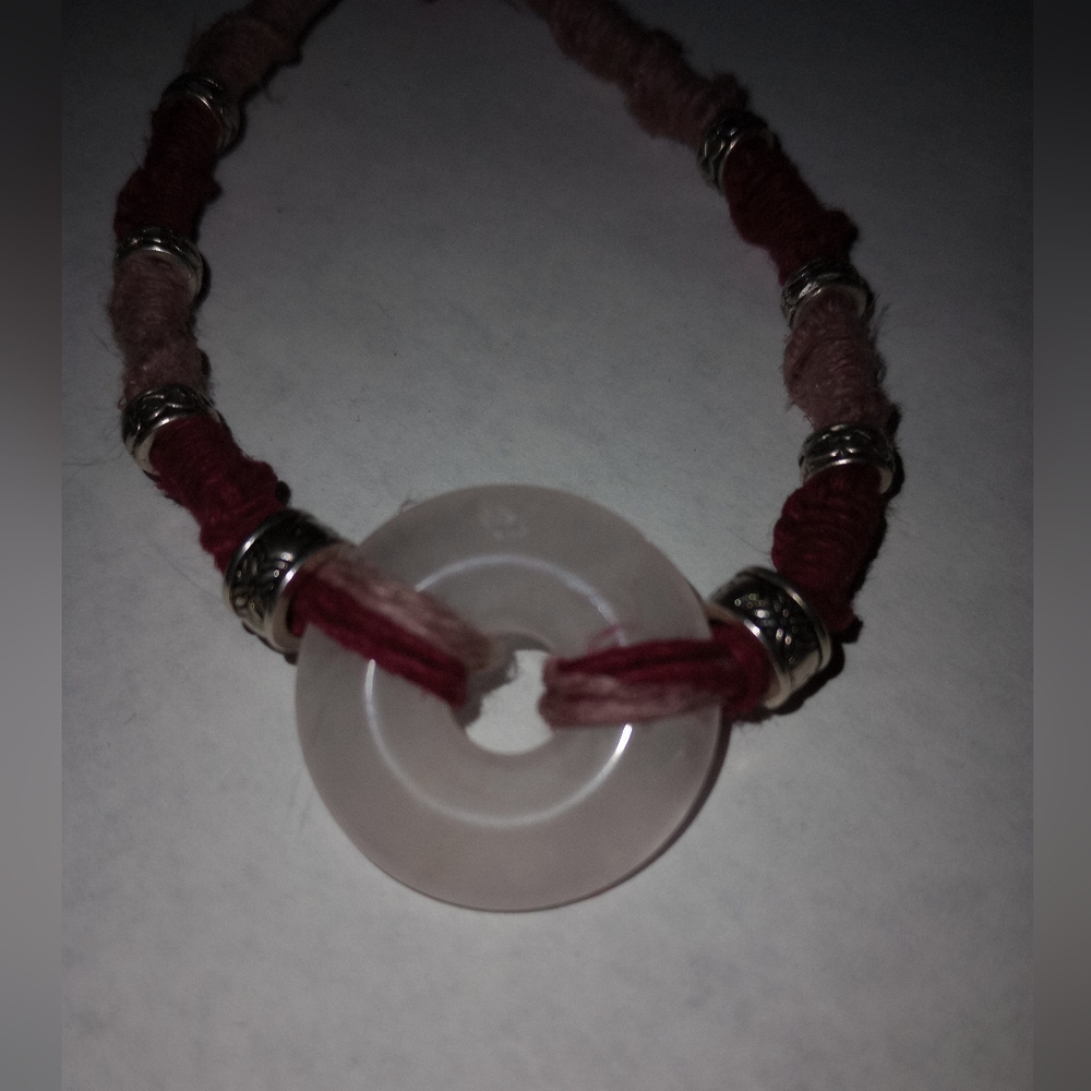 Homemade hemp bracelet with natural stone
